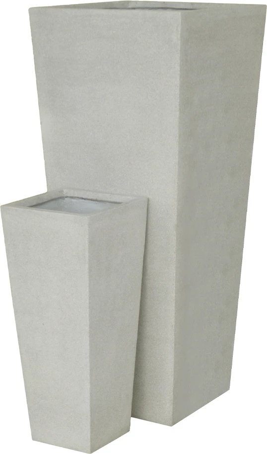 Set vazo SAVANNAH, 2 copë, beton gri, 32x32x76 cm