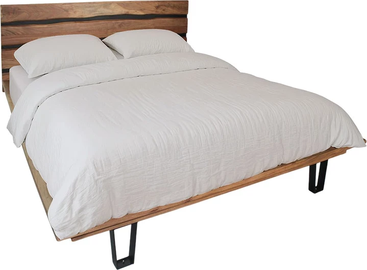 Krevat dopio Imena, dru i fortë natyral, 160x200cm