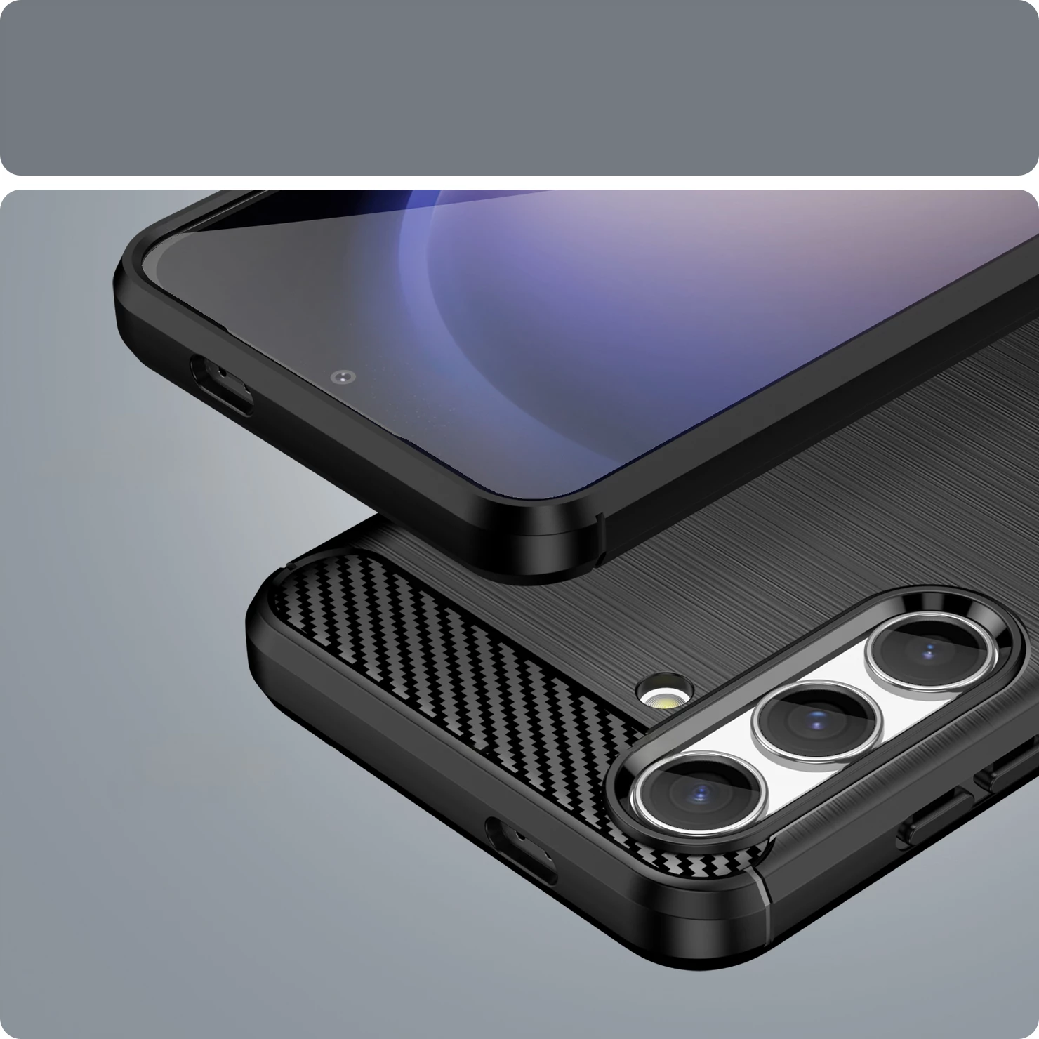 Mbështjellës Hurtel Carbon Case për Samsung Galaxy S24, TPU, i zi