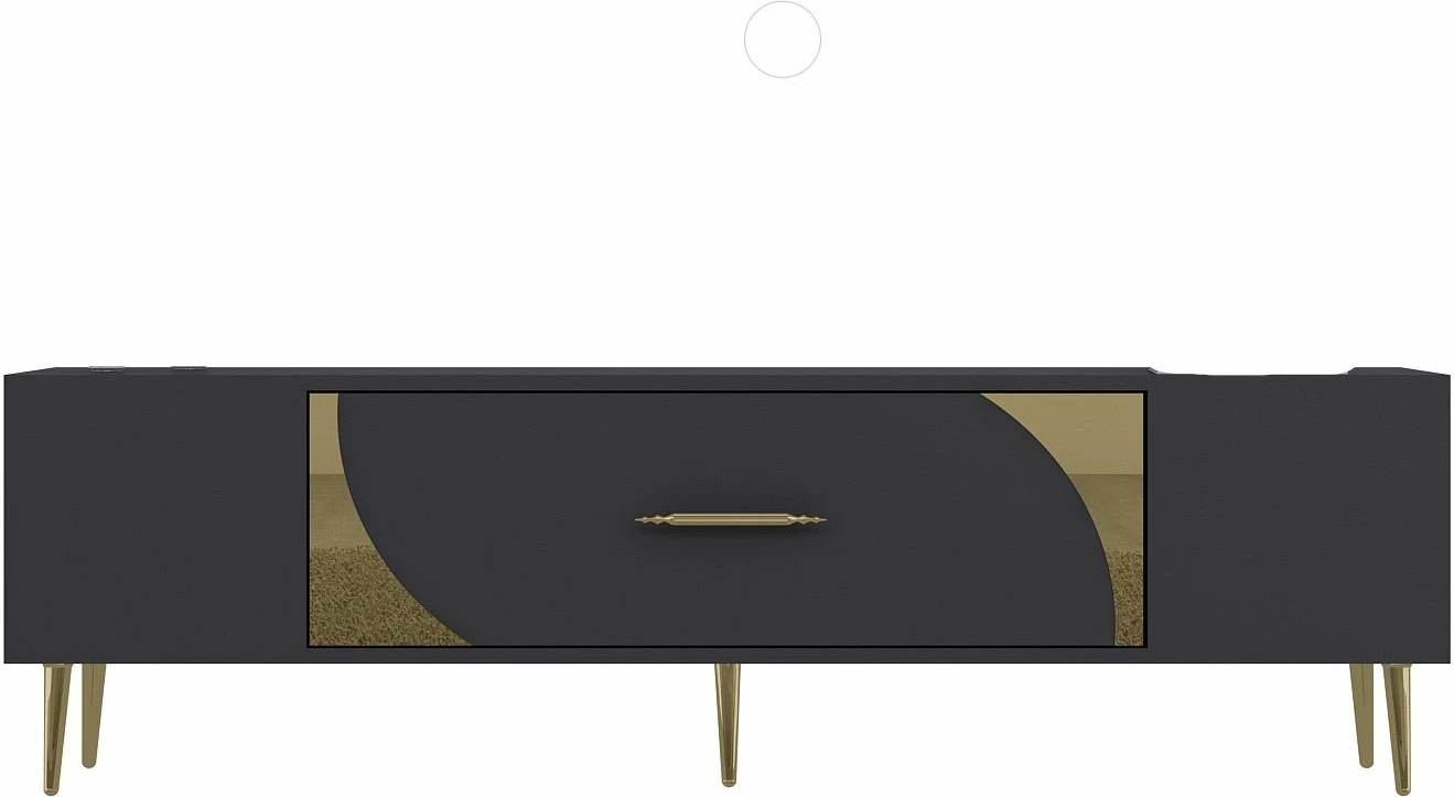 Komodë për TV Skye Decor, anthracite dhe ari, Dekop2