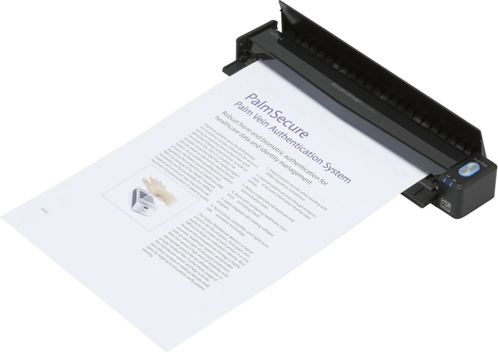 Skaner portabil Fujitsu ScanSnap iX100, Wi-Fi, USB, A4, i zi