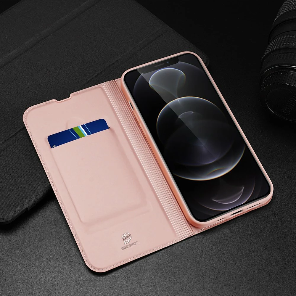Mbështjellës Dux Ducis Skin Pro Bookcase për iPhone 13 Pro, rozë