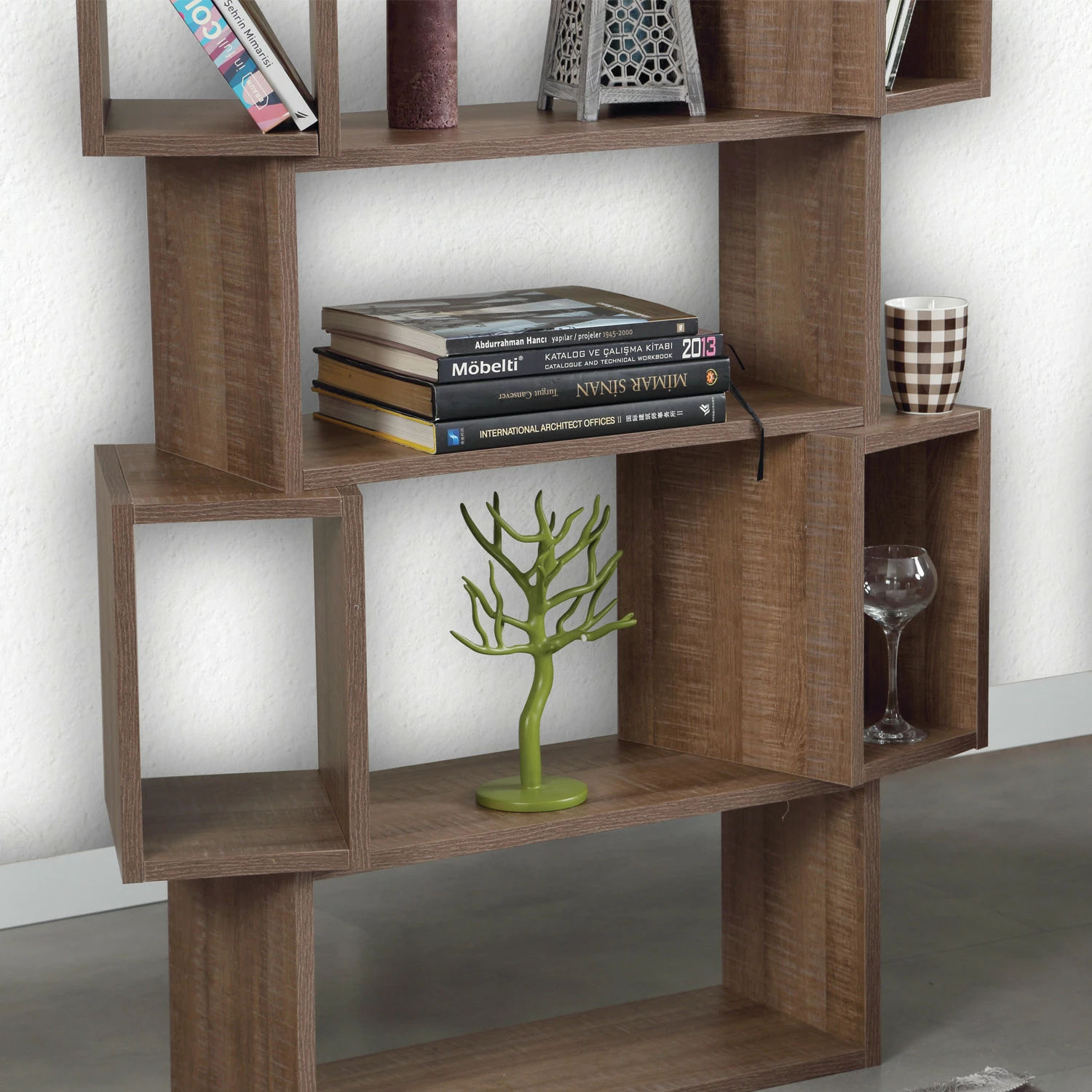 Raft librash Hanah Home, Box, ngjyrë lisi e errët