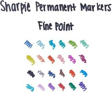 Set markerash Sharpie Fine 24 copë, majë e hollë, ngjyrë e zezë, kuti