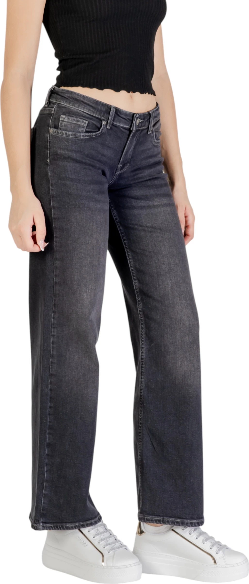 Xhinse për femra Only ONLJUDY-O LW WIDE LEG DNM TAI850, të zeza [Madhësia: M]