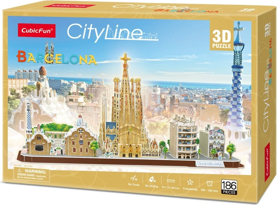 Puzzle 3D Cubic Fun City Line Barcelona, 186 pjesë