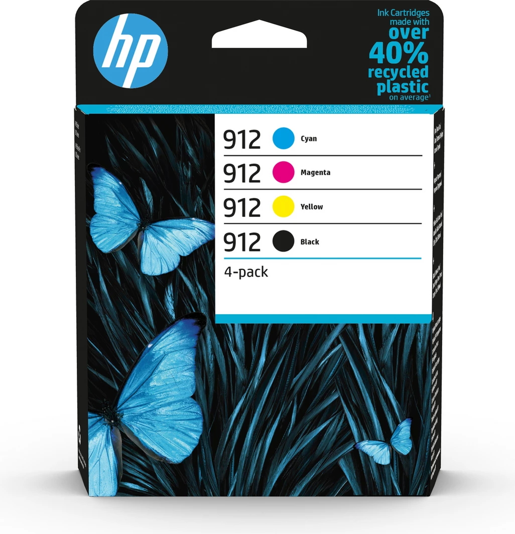 Kartutxhe boje, HP, 912 / 6ZC74AE, 17.08 ml, rendiment 300 faqe, e zezë/cian/magenta/e verdhë, multipack 4-pack