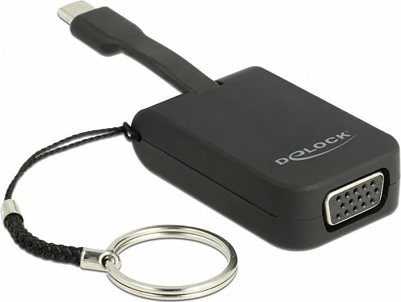 Adapter USB-C në VGA DeLOCK 63941, 0.03 m, 1080p, i zi