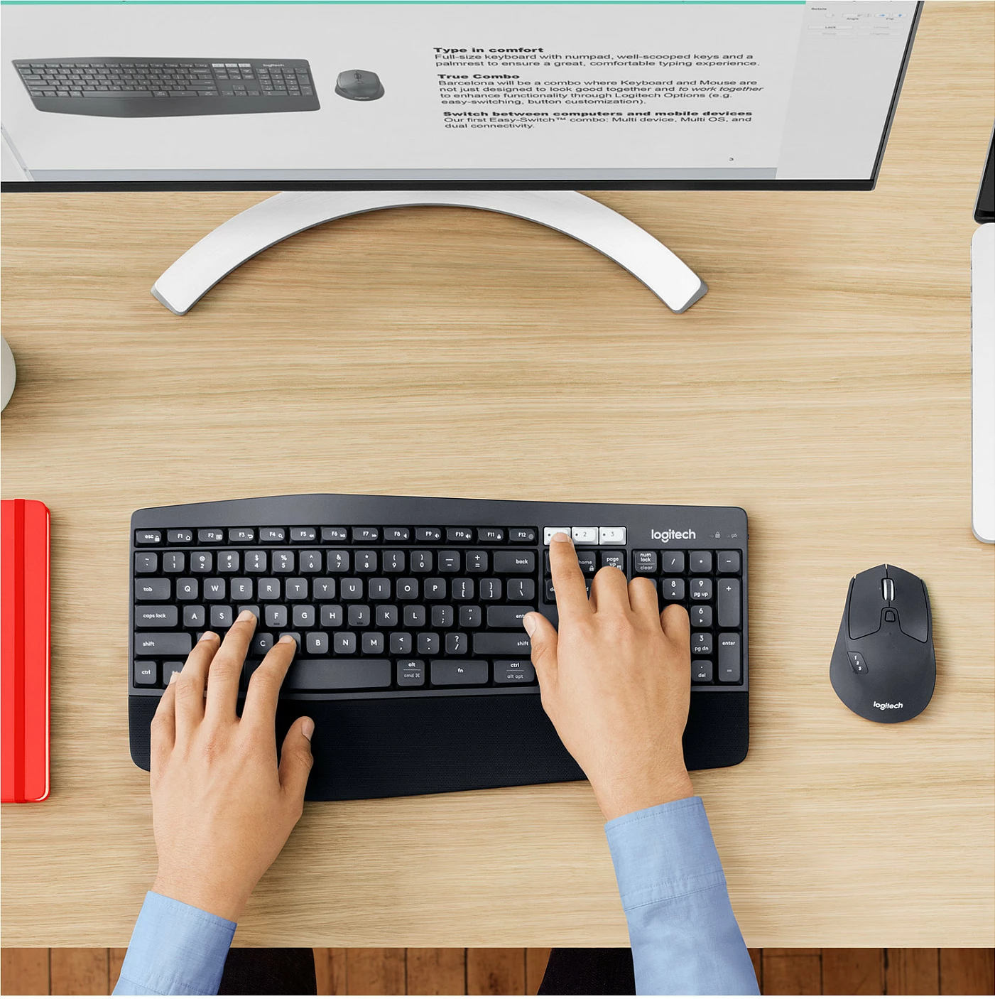 Tastierë dhe maus Logitech MK850 RF Wireless + Bluetooth, QWERTZ, e zezë