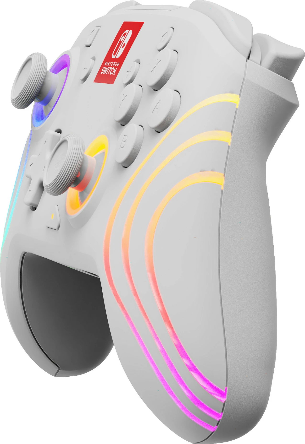 Gamepad PDP Afterglow Wave Wireless për Nintendo Switch/Switch OLED, RGB, i bardhë