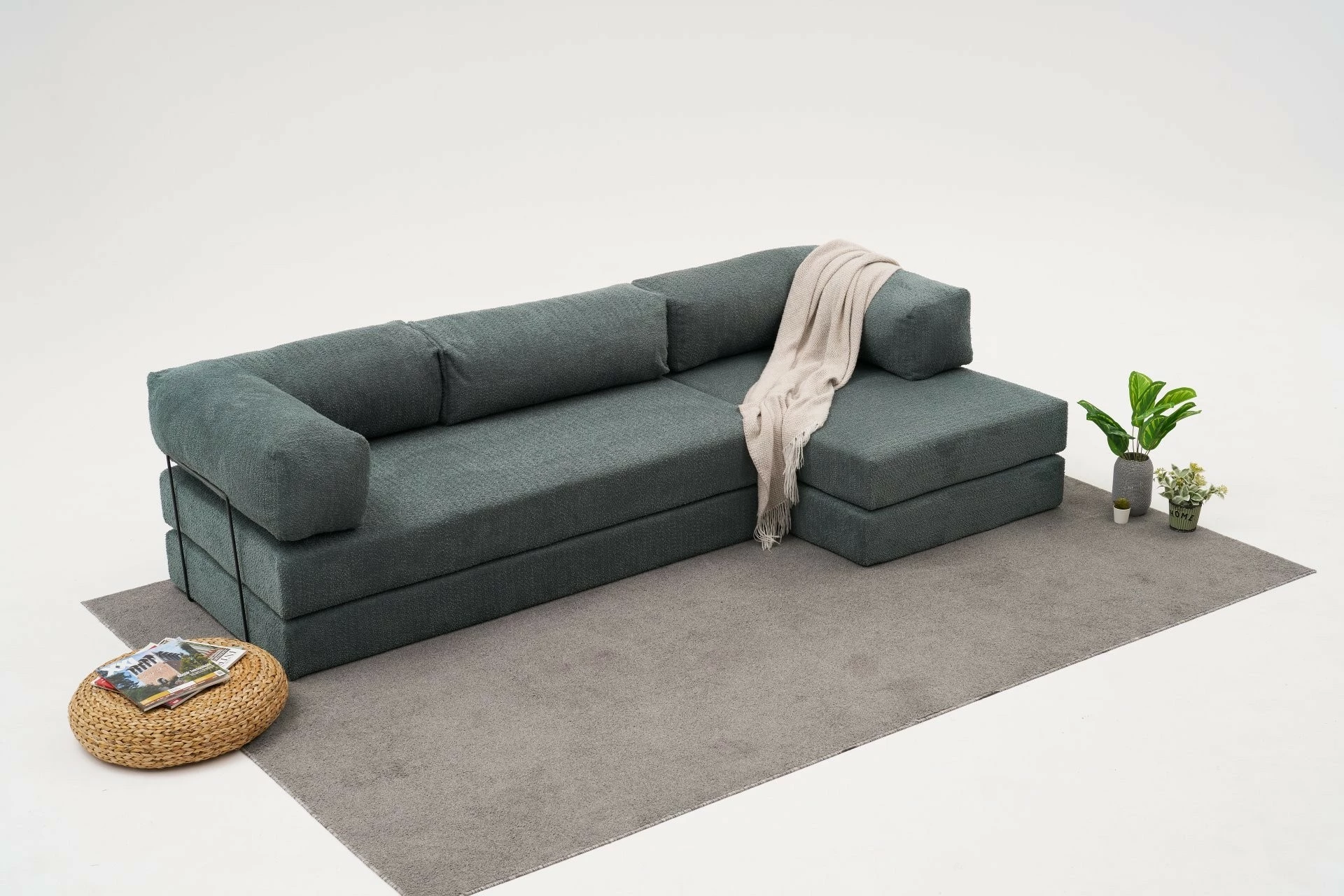 Këndare Comfort, stof 100% chenille, ngjyrë e gjelbër
