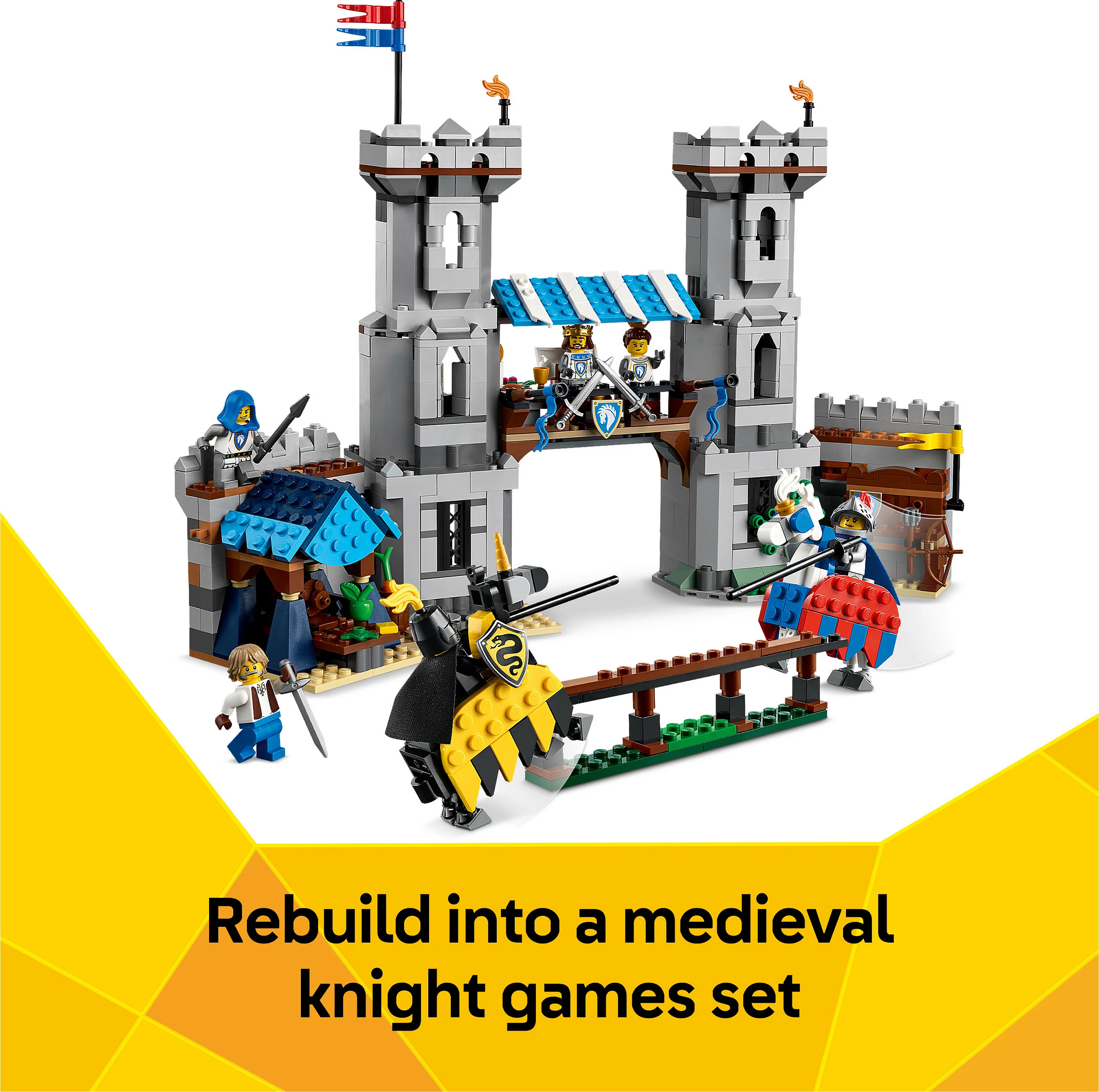 Set LEGO Creator 3in1 Medieval Horse Knight Castle 31168, 1371 copë, multikolor