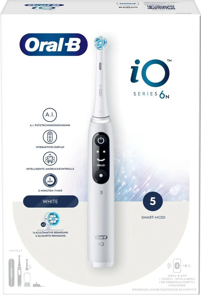 Furçë dhëmbësh elektrike Oral-B iO Series 6, 5 mënyra larjeje, e bardhë