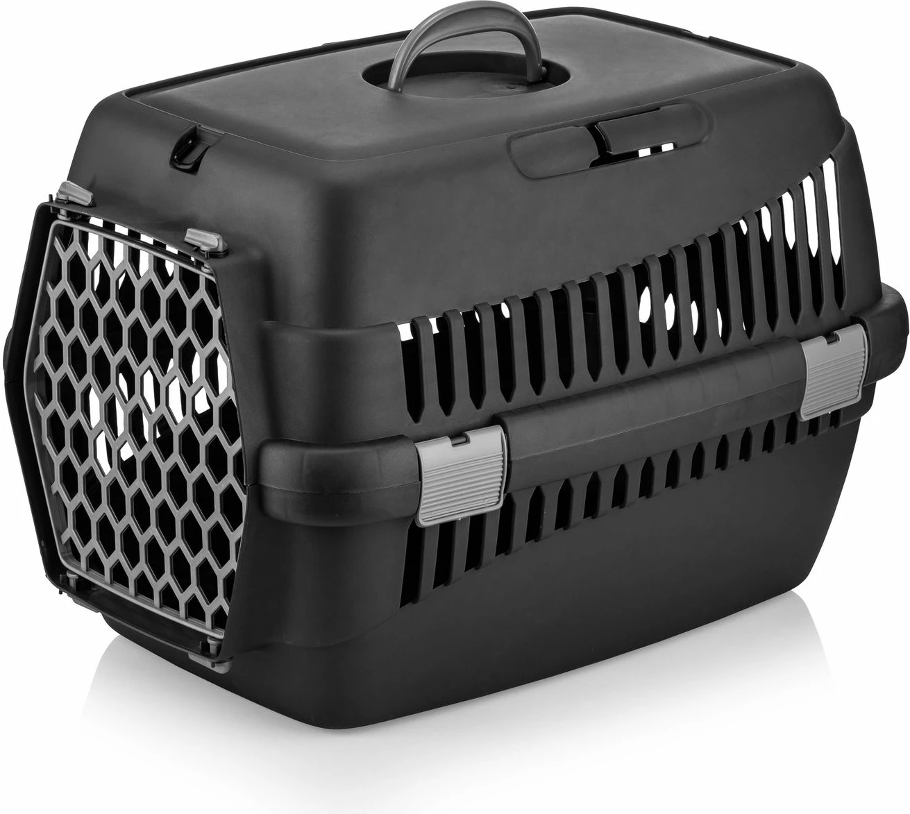 Kuti transporti për kafshë shtëpiake, Paws & Whiskers, 5096-S-1, e zezë/gri