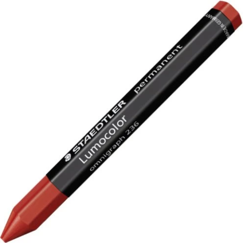 Krejon permanent STAEDTLER Lumocolor 236, zi, kuqe, 1 copë