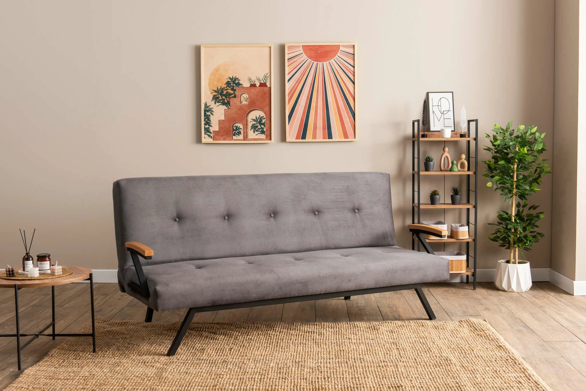Divan-krevat 3 vende, Atelier del Sofa, Zven, ngjyrë gri