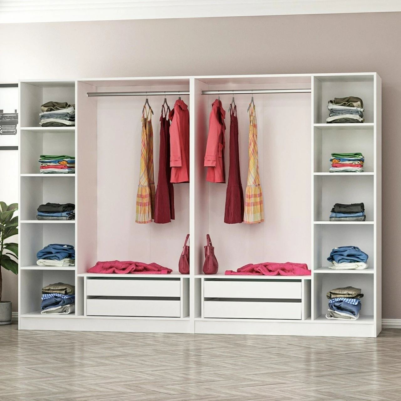 Dollap për rroba, ngjyrë arre, Skye Decor, Kale - 3874