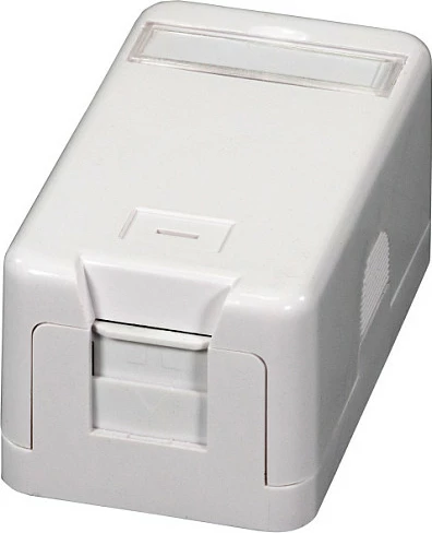 Kuti keystone RJ-45 EFB Elektronik, 1-port, aufputz, me kapak pluhuri, e bardhë
