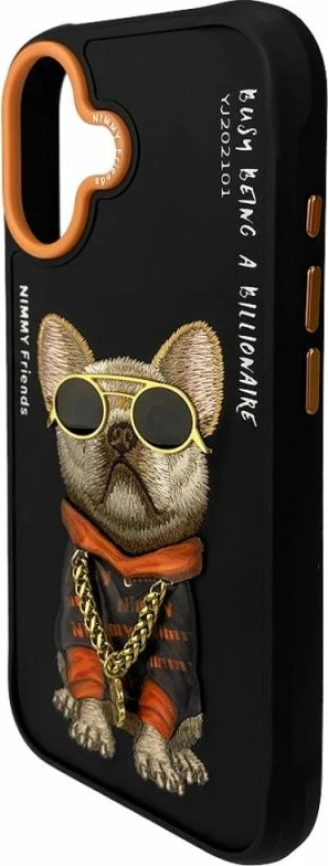 Kuti për iPhone 17 Nimmy Glasses Cool Dog, e zezë