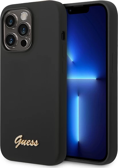 Mbështjellës Guess GUHCP14XSLSMK për iPhone 14 Pro Max 6.7", silikon, i zi