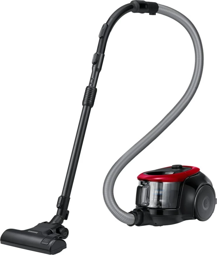 Fshesë me korrent cilindrike Samsung VC07M2110SR/GE, 1.5 L, 700 W, pa qese, e zezë me të kuqe