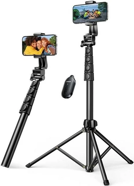 Selfie stick UGREEN LP680 me stativ dhe telekomandë, 1.8m, i zi