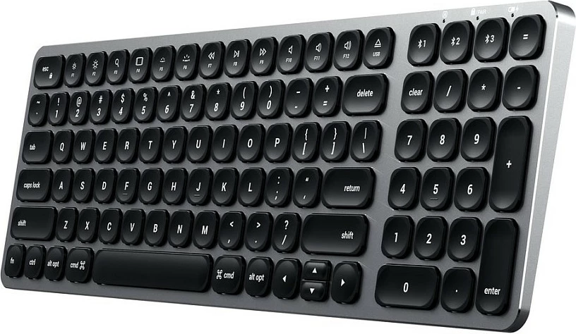 Tastierë Satechi ST-ACBKM-DE, Bluetooth, me ndriçim, layout gjerman (QWERTZ), alumini, Space Gray