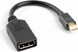 Adapter AV Lanberg AD-0003-BK Mini DisplayPort në DisplayPort, 10 cm, i zi