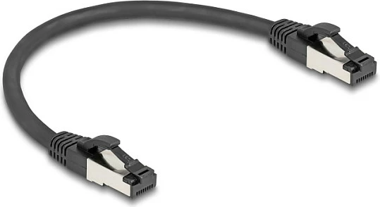 Kabllo Ethernet DeLOCK 80566, Cat8.1, 0.25m, 40Gbps, RJ45-RJ45, e zezë