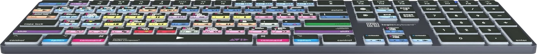 Kasë Logickeyboard LKB-MCOMP-TM-UK, full-size, wireless & me kabllo, Bluetooth, QWERTY, gri titanium