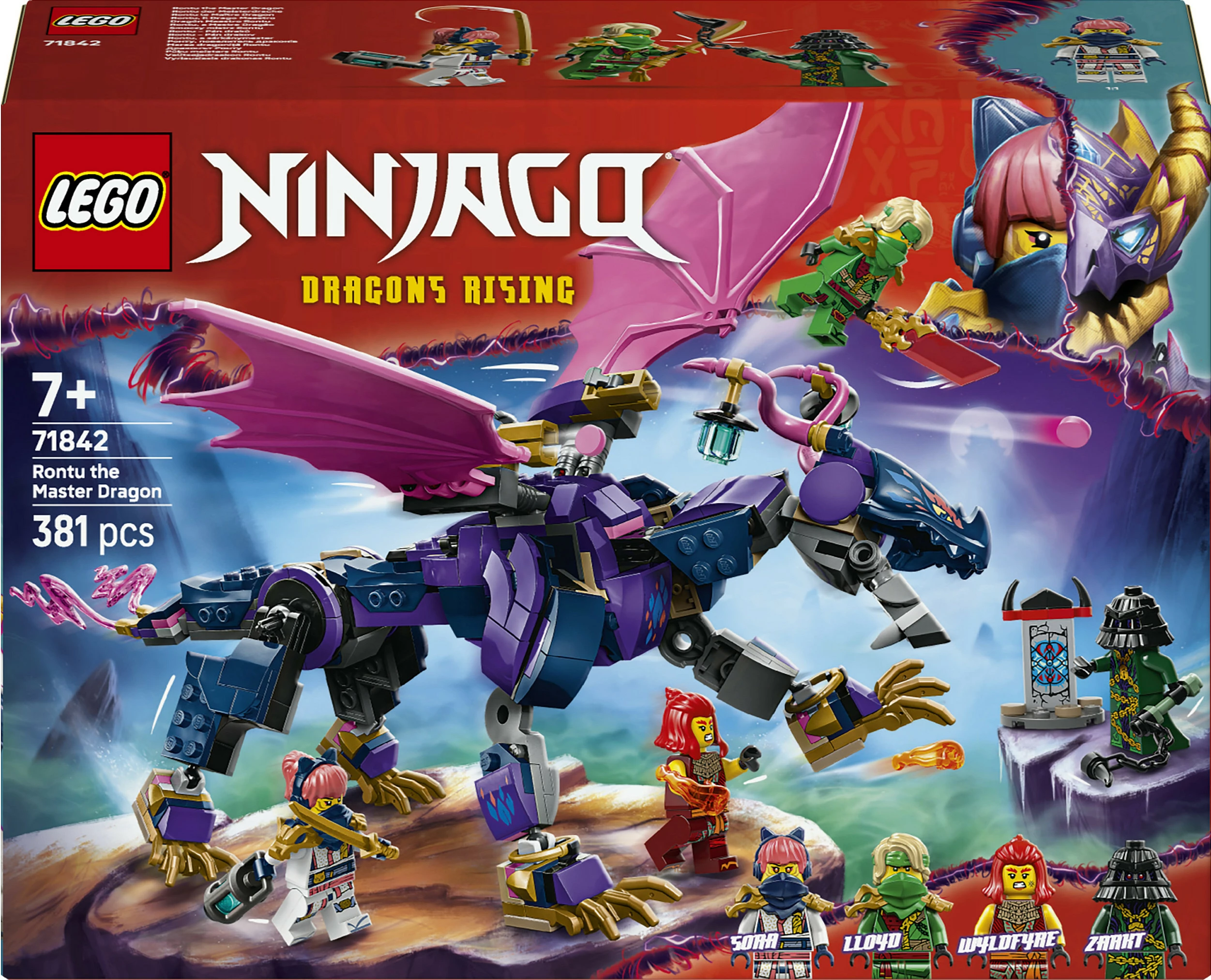 Set ndërtimi LEGO NINJAGO 71842 Rontu Master Dragon, 381 copë, 7+, shumëngjyrësh