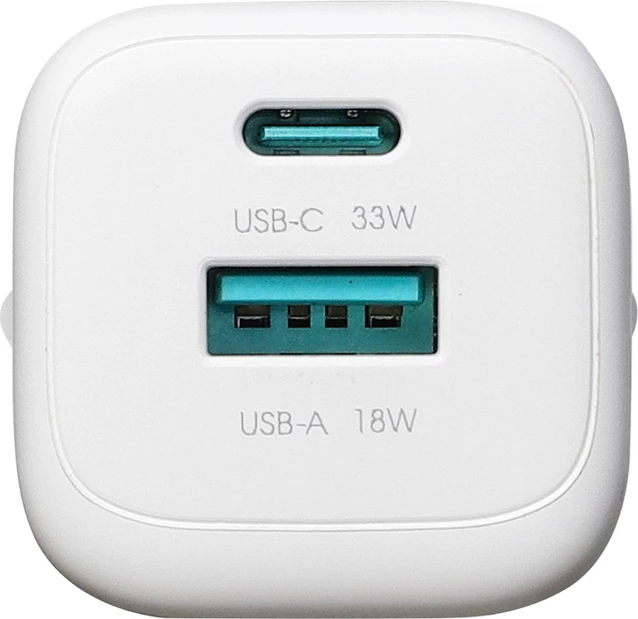 Karikues muri Joyroom JR-TG7 33W USB-A + USB-C, me kabllo USB-C në USB-C 1m 60W, i bardhë