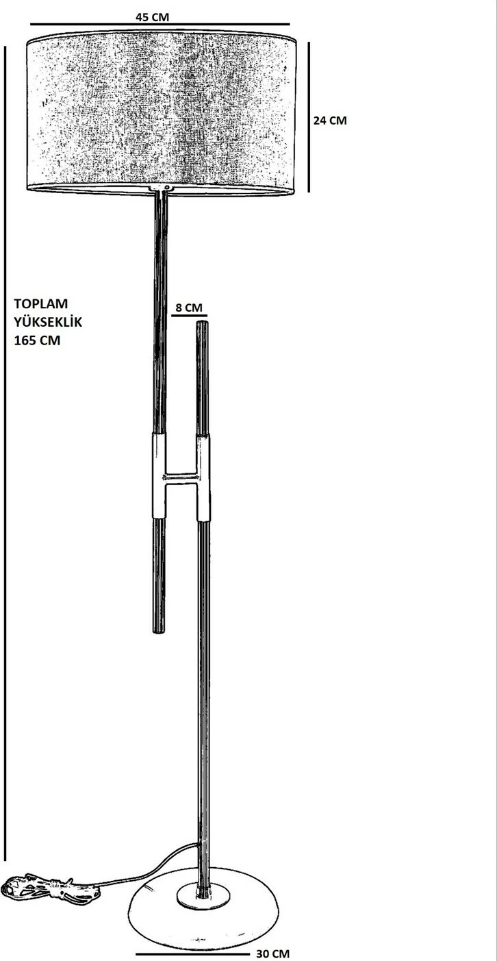 Llambë dyshemeje Opviq Felix, trup metalik, abazhuri shumëngjyrësh, 165cm