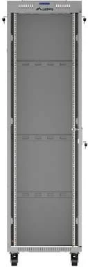 Kabinet rack LANBERG 19" 42U 600x1000, derë xhami, qëndrim, gri