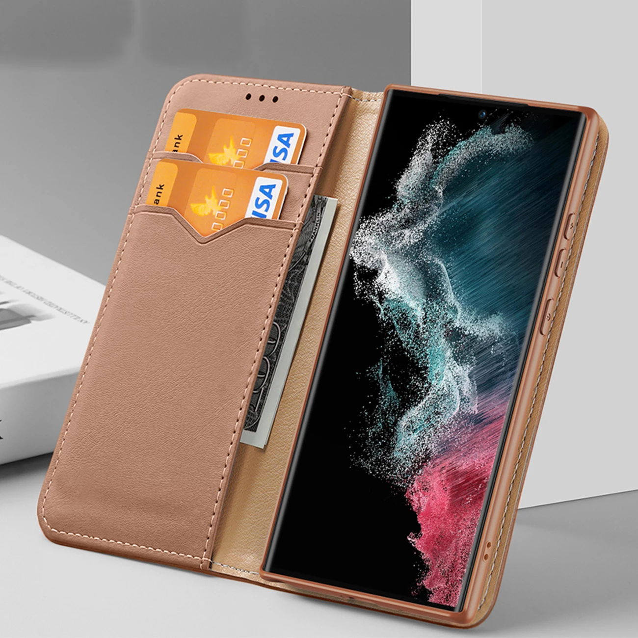 Mbështjellës Dux Ducis Hivo për Samsung Galaxy S23+, me kapak, portofol, RFID blocker, i zi