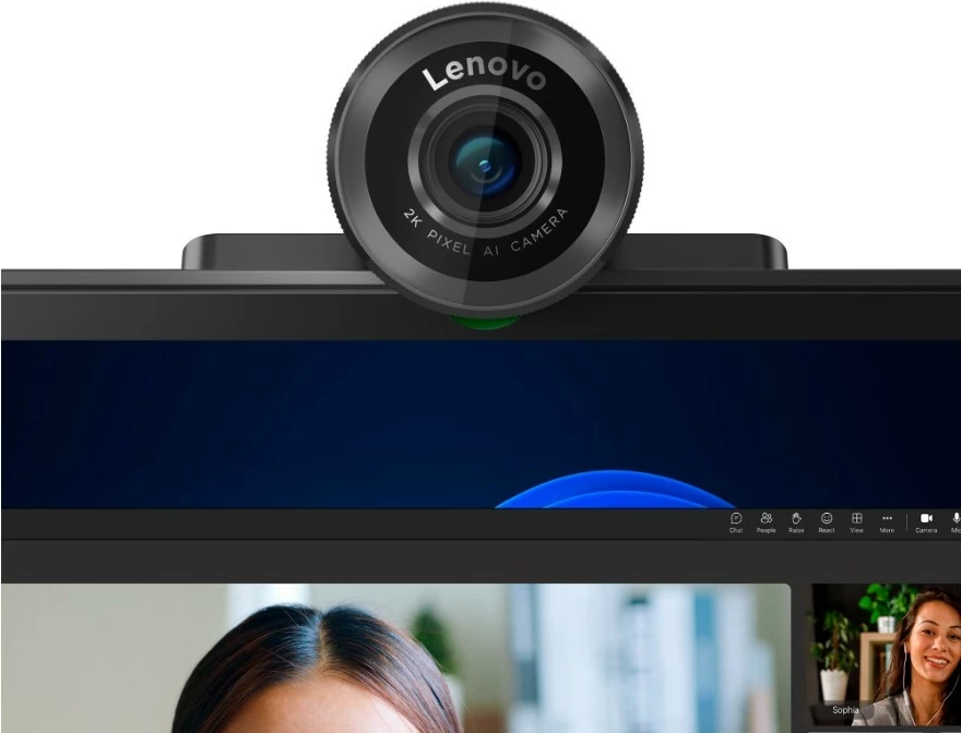Webcam Lenovo QHD 4XC1Q25245, mikrofon i integrum, e zezë
