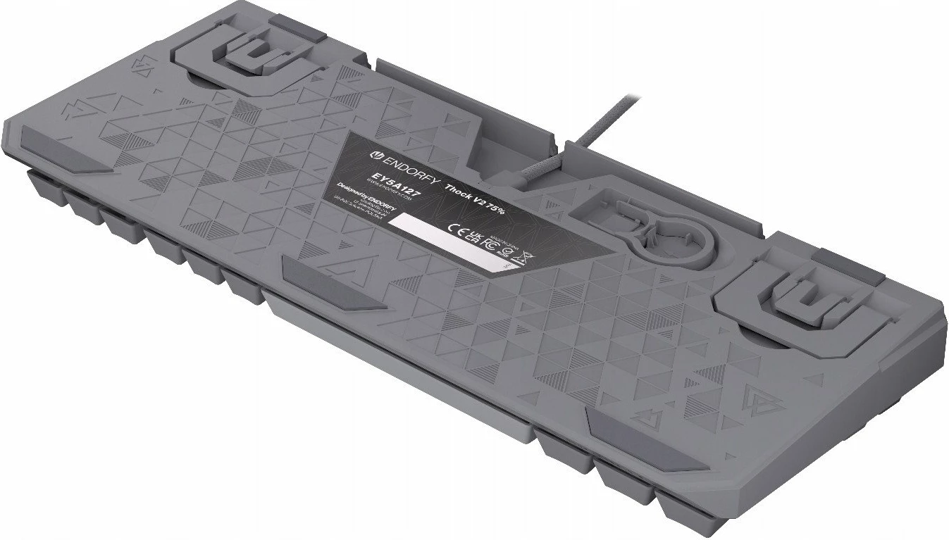 Klawiaturë mekanike Endorfy Thock V2 75% EY5A127, ENDORFY Red switch, hot-swap, ARGB, US ANSI, gri, set me kabllo USB-C dhe 2 switch rezervë