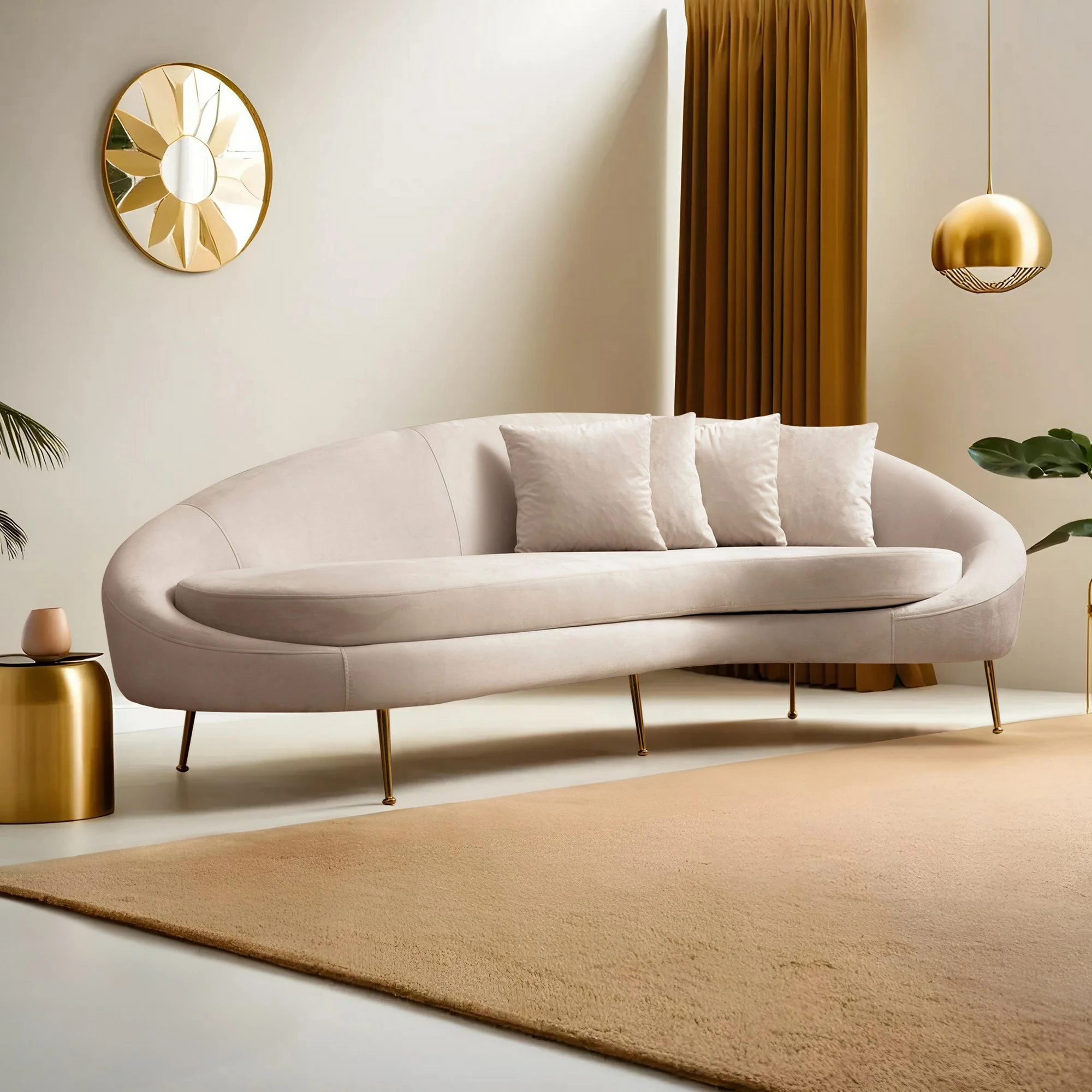 Divan treshe Atelier del Sofa, Eses Right, bezhë