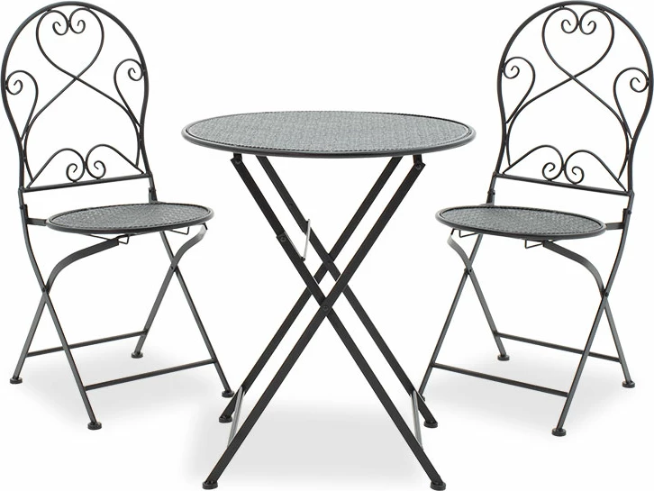 Tavolinë me karrige 3 copë Walen metal i zi