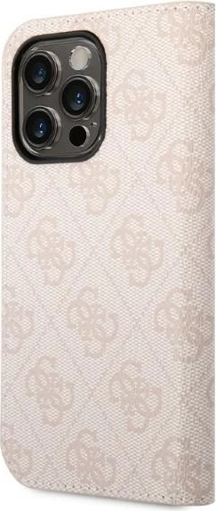 Mbështjellës Guess Bookcase 4G Vintage Gold Logo për iPhone 14 Pro Max 6.7", Rozë