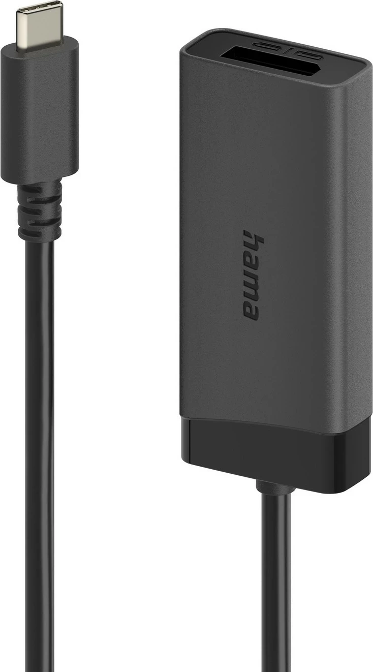 Adapter Hama USB-C në DisplayPort/HDMI 4K 60Hz, zi