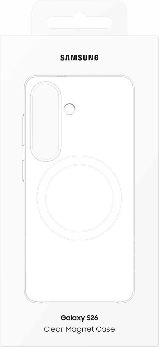 Mbështjellës Samsung Clear Magnet Case për Samsung Galaxy S26, kompatibil me MagSafe, transparent, në kuti