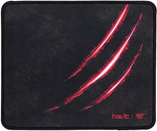 Mauspad Havit MP838 gaming, 250x210x2mm, i zi me të kuqe