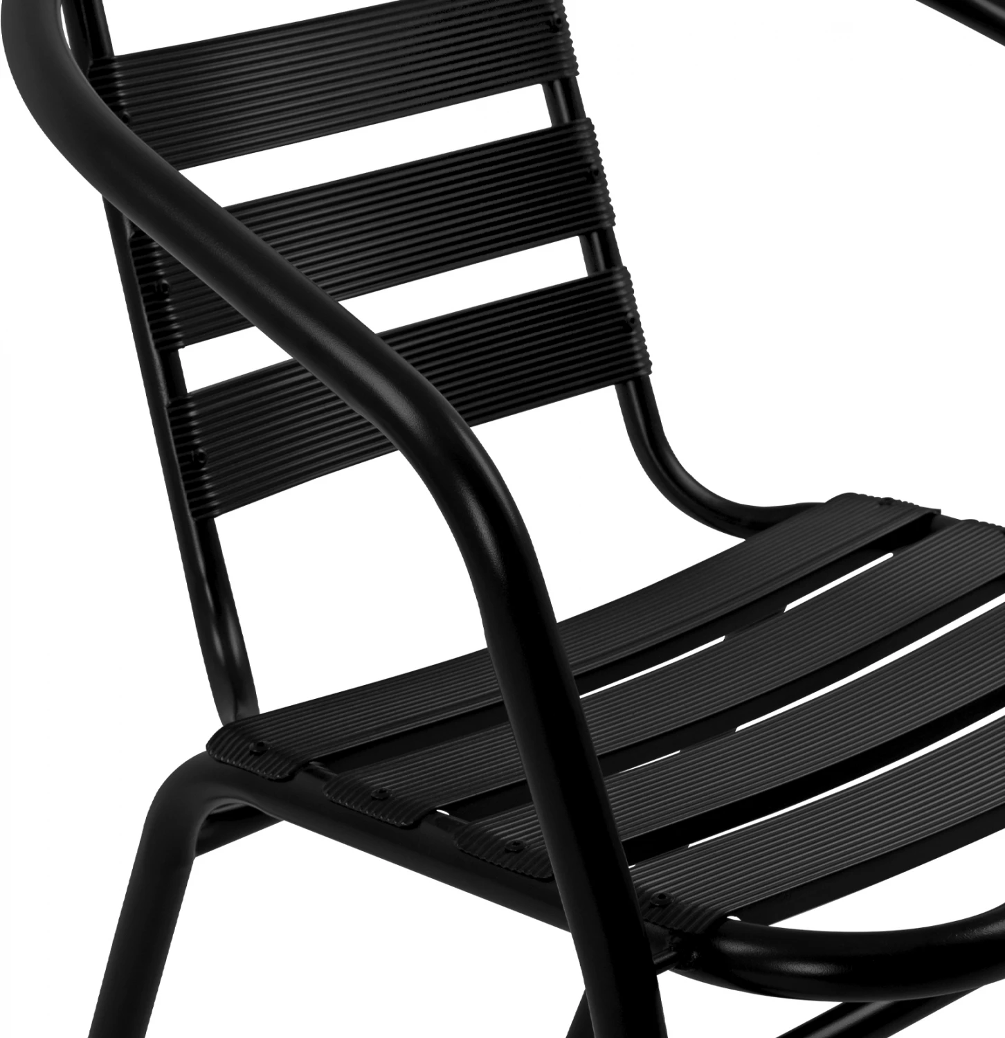 Karrige Laura metalike e zezë me feta alumini FH5037.03 54x59x73cm