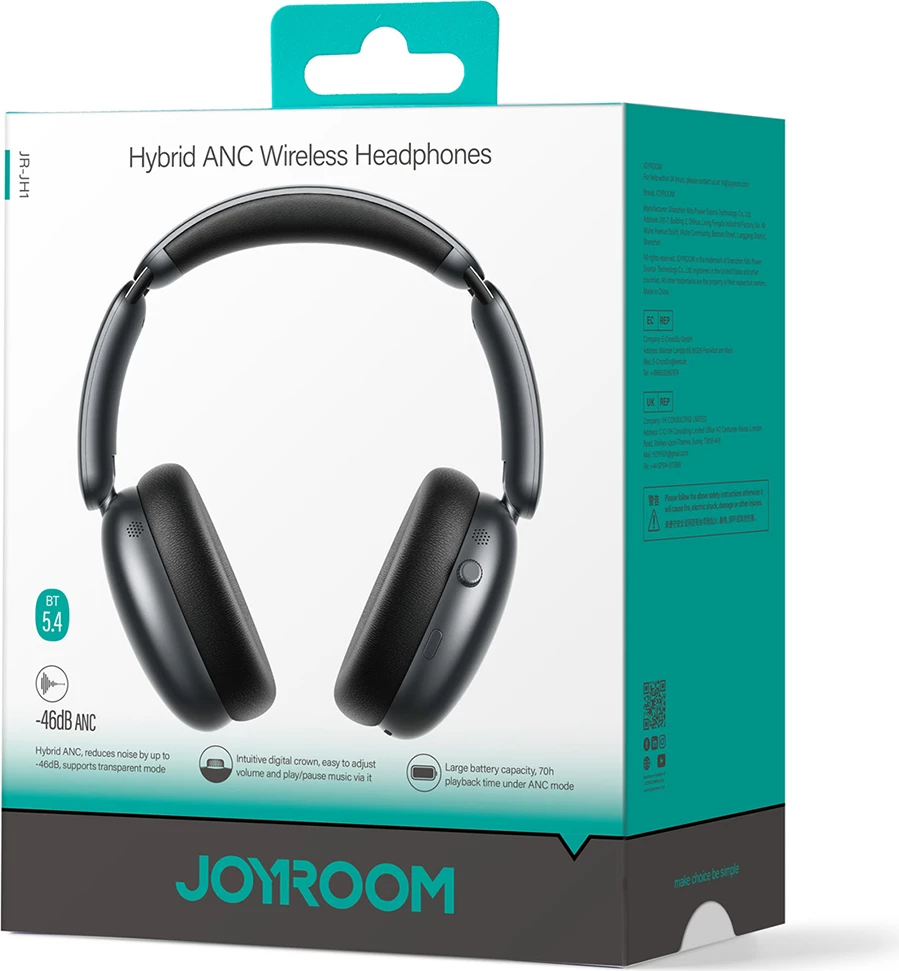 Kufje wireless Joyroom J-Head Series JR-JH1 me ANC, Bluetooth 5.4, të zeza