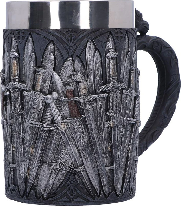 Vrç dekorativ Nemesis Now Sword 14 cm, rezinë me insert inox, e zezë/argjendtë