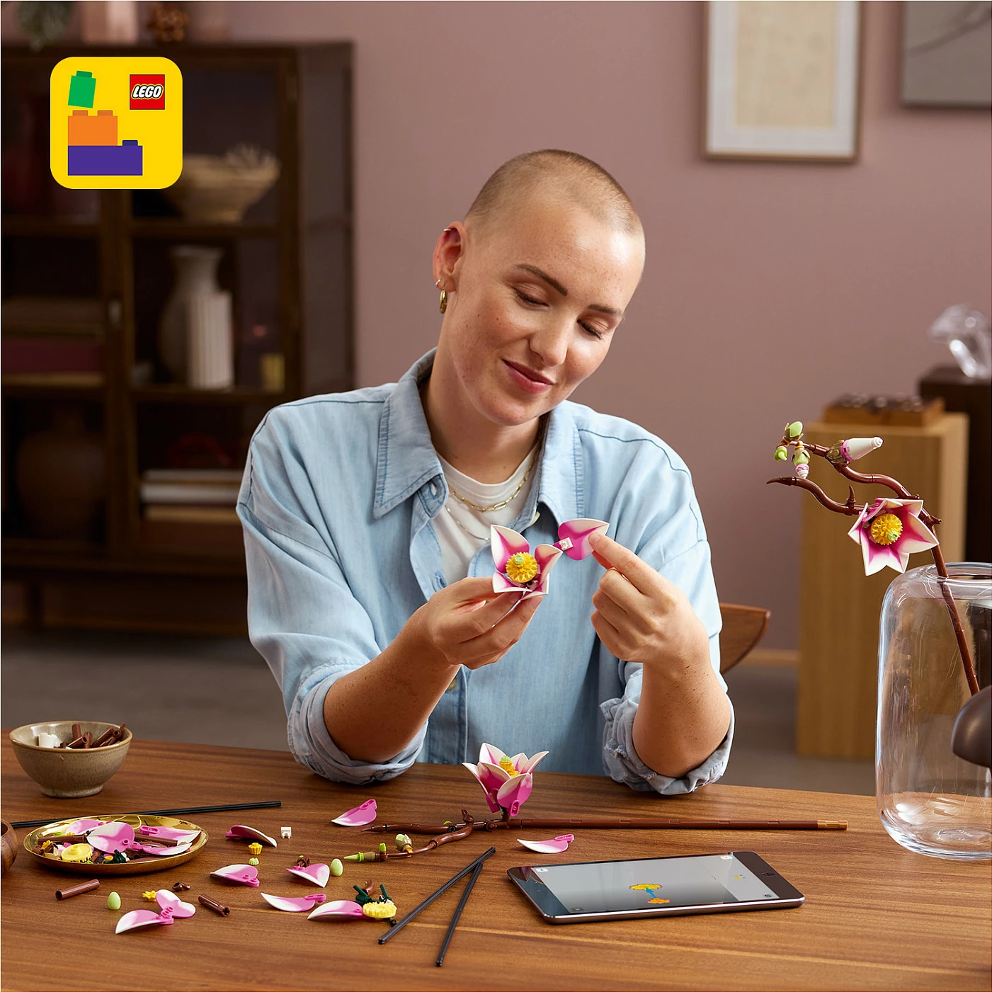 Set ndërtimi LEGO Botanicals Magnolia Branches 11510, 435 copë, 18+, shumëngjyrësh