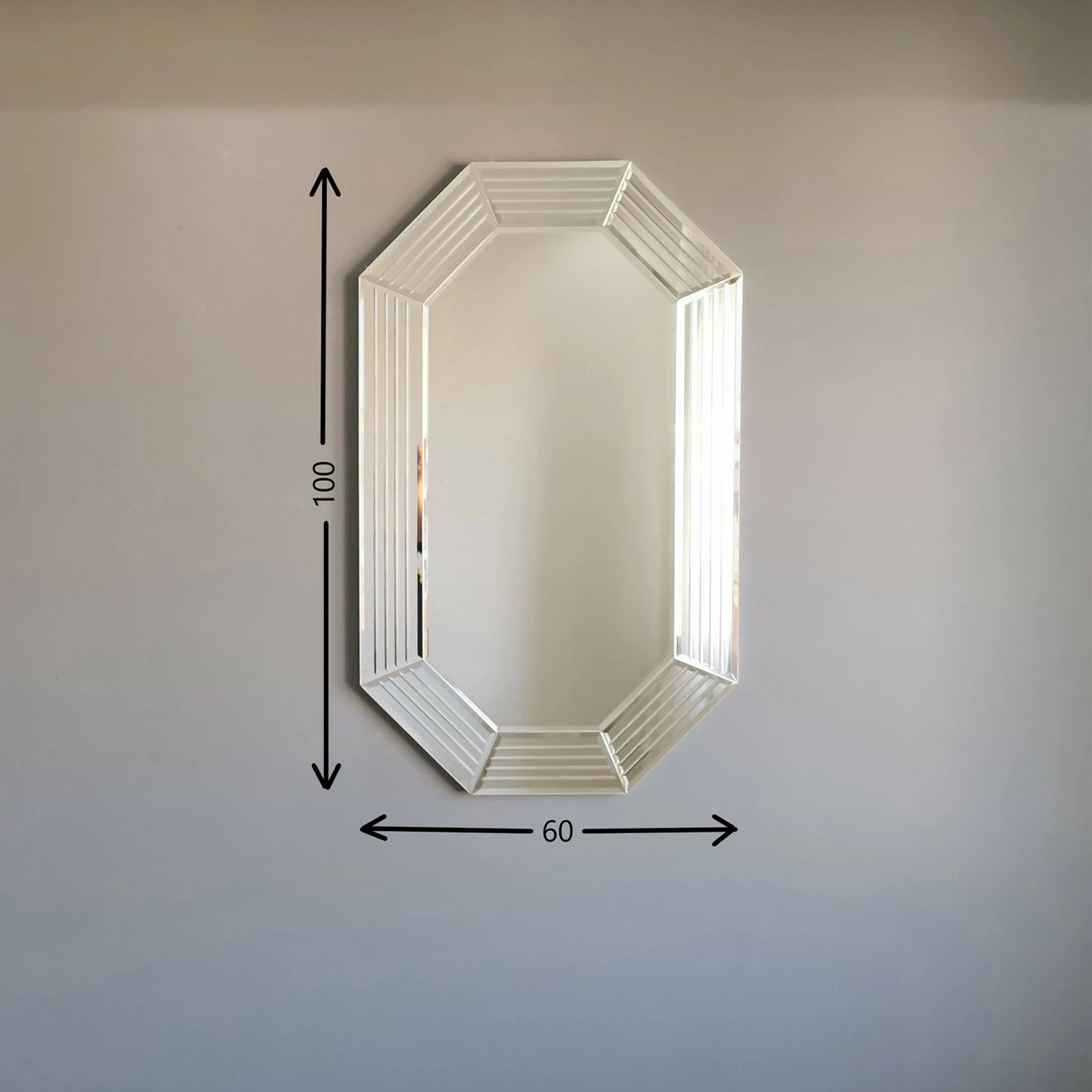 Pasqyrë Hanah Home, A310D, ngjyrë argjendi, 60x100cm