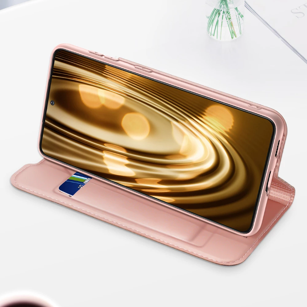Mbështjellës Dux Ducis Skin Pro për Samsung Galaxy S22+, me kapak, funksion stand, xhep kartelash, Blu