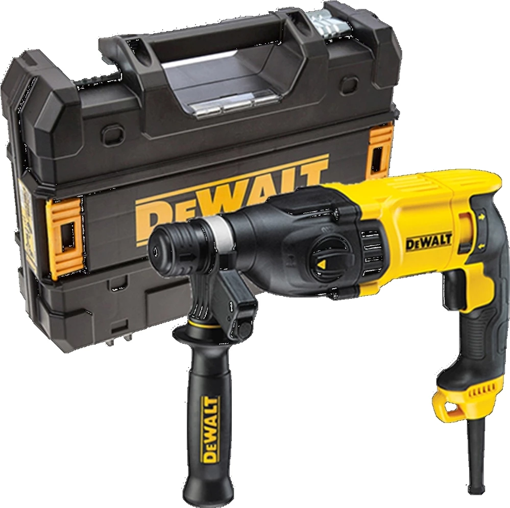 Çekiç perforator, DeWalt D25133K, 800 W, SDS+ 26 mm, 3 mënyra pune, verdhë/zezë, me kuti TSTAK